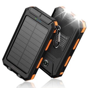 Power bank solar 20000 mAh con linterna y brújula