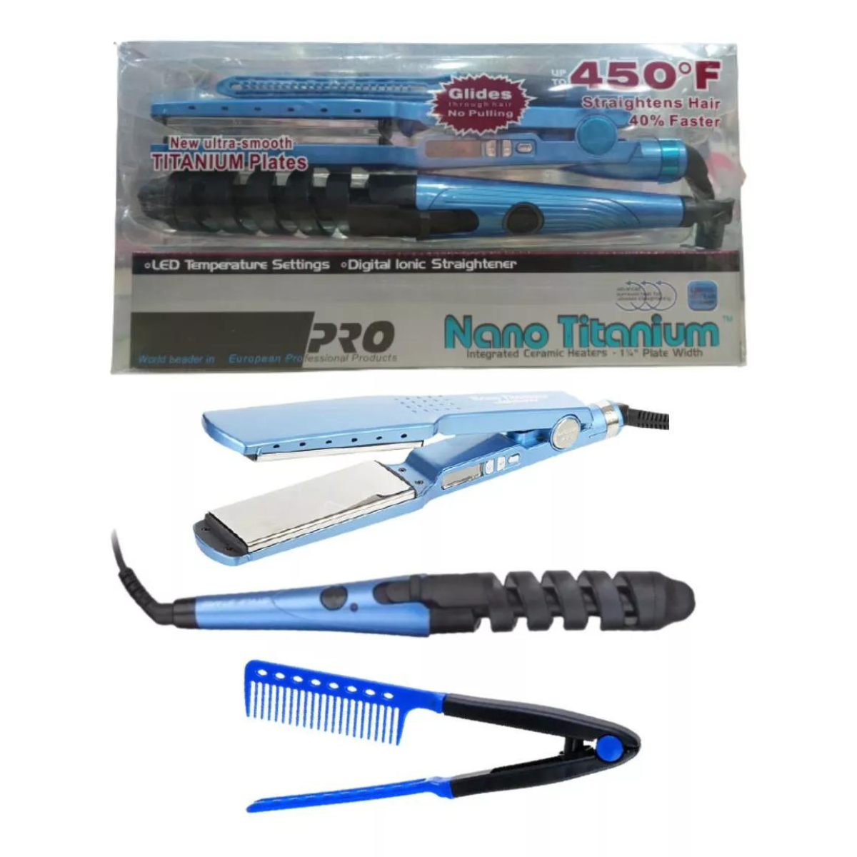 Kit de Belleza 3 en 1: Plancha, Rizadora y Peine - Imagen 2